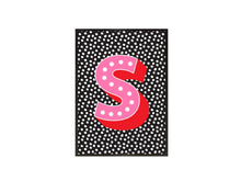 Load image into Gallery viewer, Personalised Dotted Print Wall Art- Mega Initial