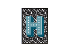 Load image into Gallery viewer, Personalised Dotted Print Wall Art- Mega Initial