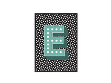 Load image into Gallery viewer, Personalised Dotted Print Wall Art- Mega Initial