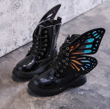 Load image into Gallery viewer, KIDS BUTTERFLY BOOTS - BLACK