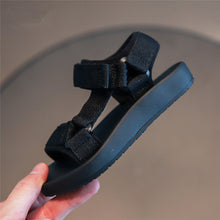 Load image into Gallery viewer, KIDS CUSTOM ALPHABET CHARM SANDALS- BLACK