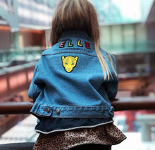 Load image into Gallery viewer, KIDS CUSTOM DENIM JACKET- Classic Leopard