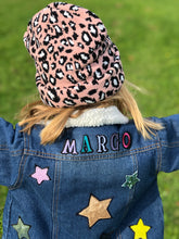 Load image into Gallery viewer, KIDS CUSTOM BEANIE- GREY LEOPARD