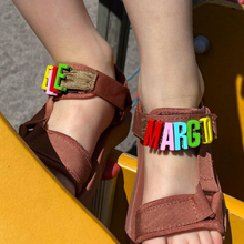 Load image into Gallery viewer, KIDS CUSTOM ALPHABET CHARM SANDALS- PINK