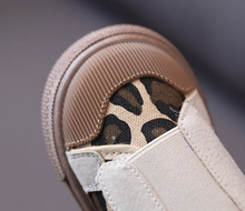 Load image into Gallery viewer, KIDS CUSTOM PATCH SNEAKERS- Beige leopard canvas