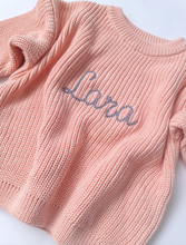Load image into Gallery viewer, CUSTOM KNITTED SWEATER- Embroidery name