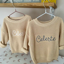 Load image into Gallery viewer, CUSTOM KNITTED SWEATER- Embroidery name