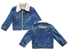 Load image into Gallery viewer, KIDS CUSTOM SHEARLING DENIM JACKET
