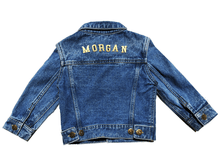 Load image into Gallery viewer, KIDS CUSTOM DENIM JACKET- Basic Gold Alphabet