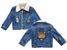 Load image into Gallery viewer, KIDS CUSTOM SHEARLING DENIM JACKET