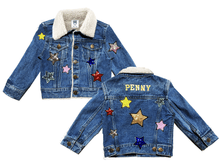 Load image into Gallery viewer, KIDS CUSTOM SHEARLING DENIM JACKET