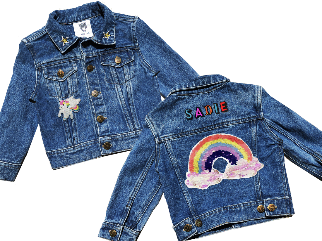 Shop KIDS DIY DENIM JACKET Special Edition Over The Rainbow patch