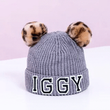 Load image into Gallery viewer, KIDS CUSTOM POM POM BEANIE - GREY