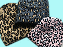 Load image into Gallery viewer, KIDS CUSTOM BEANIE- GREY LEOPARD