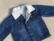 Load image into Gallery viewer, KIDS CUSTOM SHEARLING DENIM JACKET- Basic black white