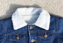 Load image into Gallery viewer, KIDS CUSTOM SHEARLING DENIM JACKET