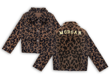 Load image into Gallery viewer, KIDS CUSTOM DENIM JACKET- Basic leopard