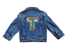 Load image into Gallery viewer, KIDS CUSTOM DENIM JACKET- Judy Andrews x Mega Initial