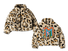 Load image into Gallery viewer, KIDS CUSTOM TEDDY JACKET- Leopard Initial