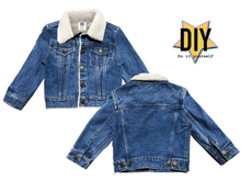 Load image into Gallery viewer, KIDS DIY SHEARLING DENIM JACKET- Special Edition Sparkly unicorn Patch Bundle