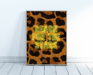 Personalised Leopard Print Neon Effect Wall Art- Quote