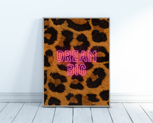 Load image into Gallery viewer, Personalised Leopard Print Neon Effect Wall Art- Quote