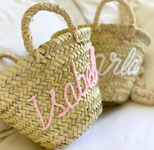 Load image into Gallery viewer, KIDS CUSTOM STRAW BASKET