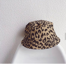 Load image into Gallery viewer, KIDS CUSTOM SUN HAT- BROWN LEOPARD CANVAS
