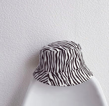 Load image into Gallery viewer, KIDS CUSTOM SUN HAT- WHITE ZEBRA CANVAS