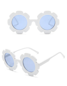 Kids flower sunglasses- white