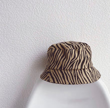 Load image into Gallery viewer, KIDS CUSTOM SUN HAT- BROWN ZEBRA CANVAS
