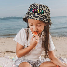 Load image into Gallery viewer, KIDS CUSTOM SUN HAT- BROWN LEOPARD CANVAS