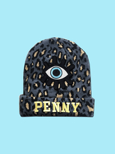Load image into Gallery viewer, KIDS CUSTOM BEANIE- GREY LEOPARD