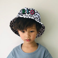 Load image into Gallery viewer, KIDS CUSTOM SUN HAT- WHITE LEOPARD CANVAS