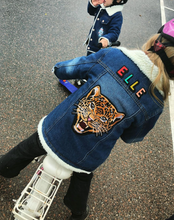 Load image into Gallery viewer, KIDS CUSTOM SHEARLING DENIM JACKET