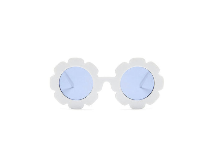 Kids flower sunglasses- white