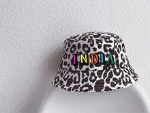 Load image into Gallery viewer, KIDS CUSTOM SUN HAT- WHITE LEOPARD CANVAS