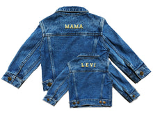 Load image into Gallery viewer, TWINNING CUSTOM DENIM JACKETS- Basic Gold Alphabet