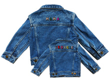 Load image into Gallery viewer, TWINNING CUSTOM DENIM JACKETS- Basic Rainbow Letters