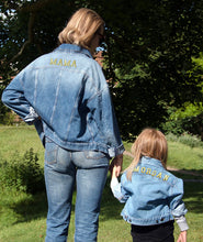 Load image into Gallery viewer, TWINNING CUSTOM DENIM JACKETS- Basic Gold Alphabet
