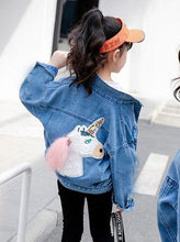 Load image into Gallery viewer, KIDS CUSTOM DENIM JACKET- Special Edition Fluffy Unicorn