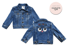Load image into Gallery viewer, KIDS CUSTOM DENIM JACKET - X Limited Collab Charlotte Love