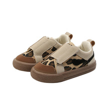 Load image into Gallery viewer, KIDS CUSTOM PATCH SNEAKERS- Beige leopard canvas