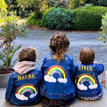 Load image into Gallery viewer, KIDS CUSTOM DENIM JACKET- Special Edition Over The Rainbow