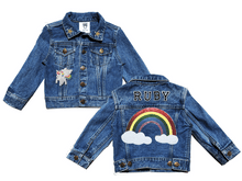 Load image into Gallery viewer, KIDS CUSTOM DENIM JACKET- Special Edition Over The Rainbow