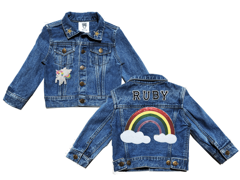 Shop KIDS CUSTOM DENIM JACKET Special Edition Over The Rainbow