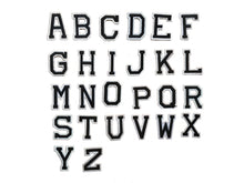 Load image into Gallery viewer, KIDS CUSTOM DENIM JACKET- Basic Black White Alphabet