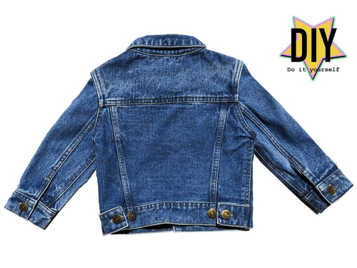 KIDS DIY DENIM JACKET- Basic name Gold patch bundle