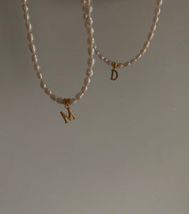 CUSTOM INITIAL NECKLACE- Mother of pearl
