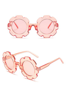 Kids flower sunglasses- transparent pink